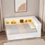 Lit de jour multiple avec tablettes de rangement, USB, DEL et 2 tiroirs-1040102080