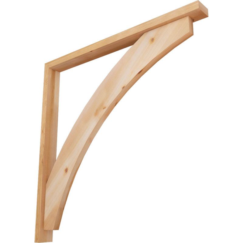 Thorton Block Bracket with Offset Brace, 40 x 40, 3 1/2"W Western Red Cedar (Smooth)