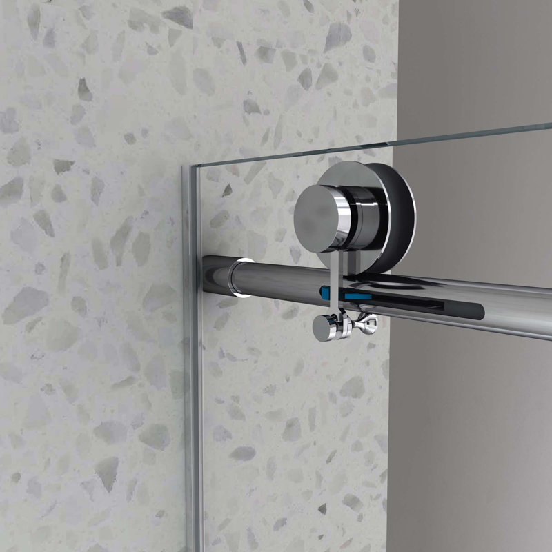 Frameless One Fixed And One Shifted Shower Door,Stainless Steel Large Pulleys With Adjustable Soft Closing Function,With Nano Easy Cleaning,Stick Explosion-Proof Menbrance