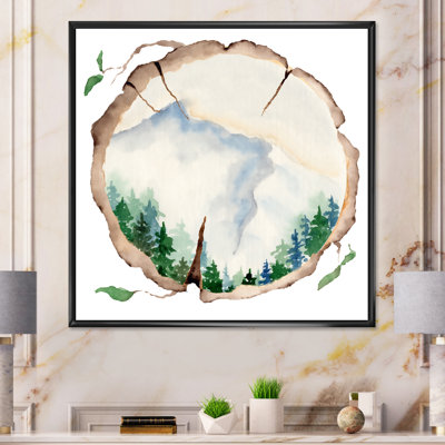Paysage d'hiver en bois de pin IV - œuvre d'art traditionnelle sur toile