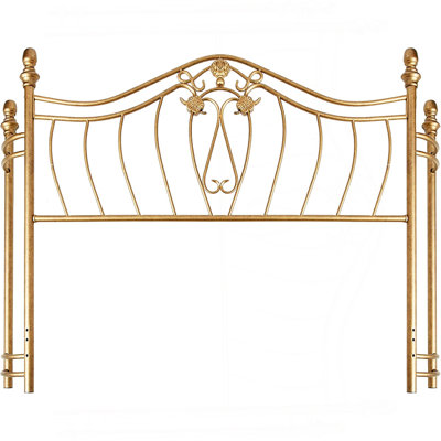 Antique Brushed Gold Metalwork Headboard and Footboard