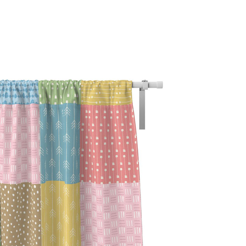 Panneaux de rideaux simples semi-transparents Patchwork, L 20 po x L 52 po