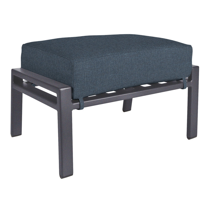 Aris Outdoor Ottoman, Graphite, Flagship Stone Sunbrella®