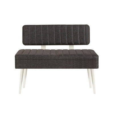 Table Modern Bank, pin atlantique, 43,3 po x 32,5 po x 15,7 po | 100% panneau de particules enduit de mélamine, épaisseur: 0,7 pouce | Pieds en PVC durable, hauteur: 12,2 pouces | Style uni élégant et rayé, parfait pour les espaces contemporains