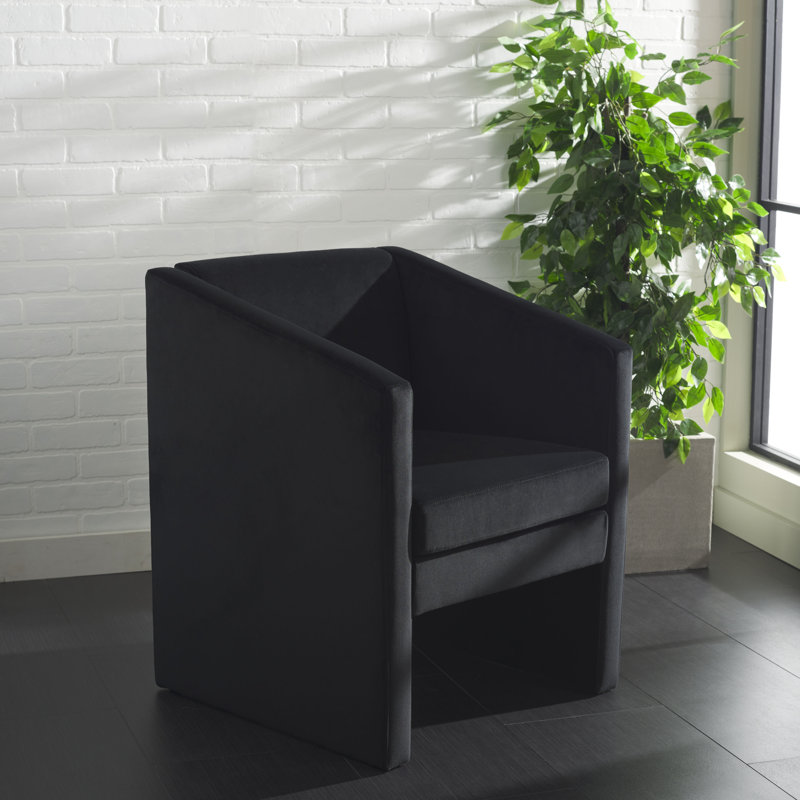 Shuntina Velvet Armchair, Black