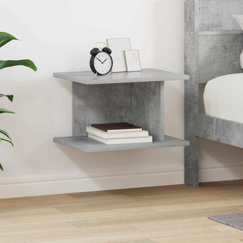 40cm W Manufactured Wood Bedside Table, Grey