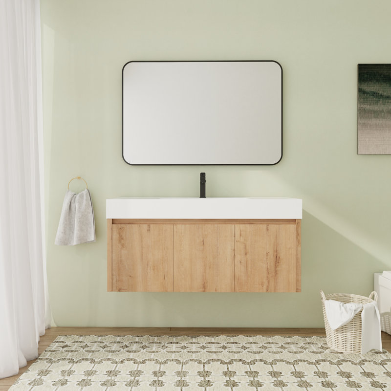 Breyonna 48'' Single Bathroom Vanity with Resin Top