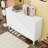 Modern Shoe Cabinet with Fluted Doors, 5 Solid Wood Legs, Adjustable Shelves and Anti-Tipping Design-962719298