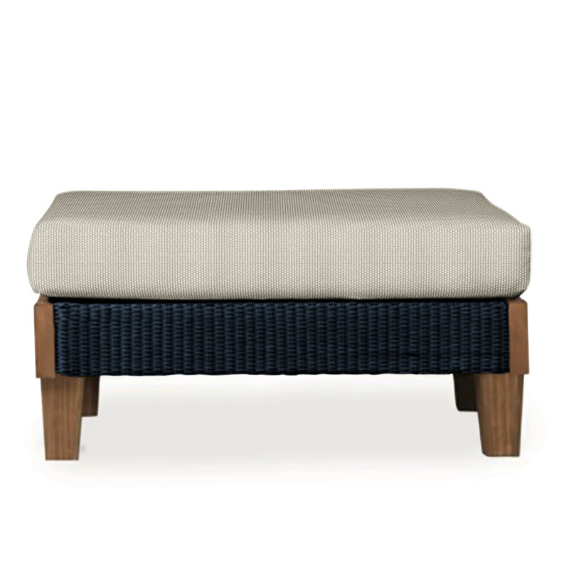 Catalina Outdoor Ottoman, Sailcloth Seagull, Ebony