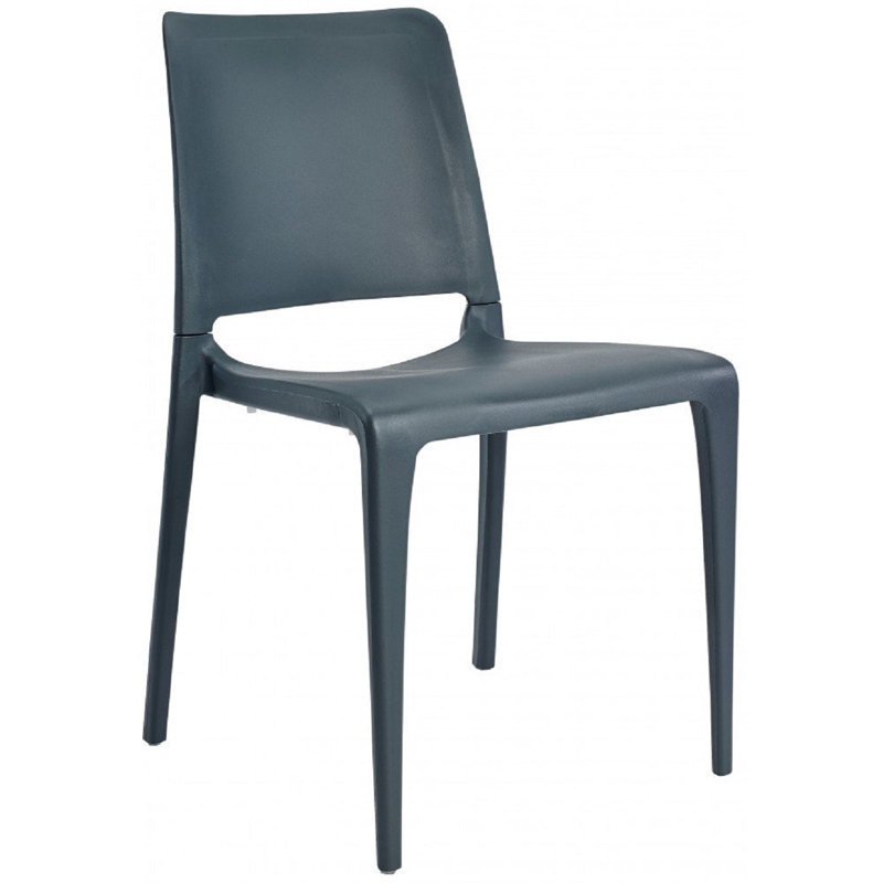 Chaise d'appoint empilable pour patio, Gris foncé