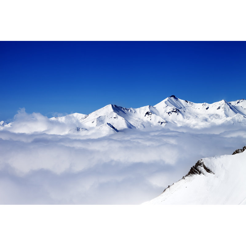 Winter Snowy Mountains by BSANI - Wrapped Canvas Print, 30cm H x 46cm W