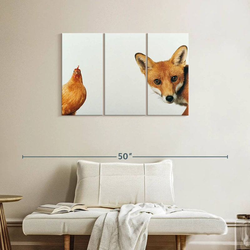 Brampt Chicken And Fox, 24" H x 38" W