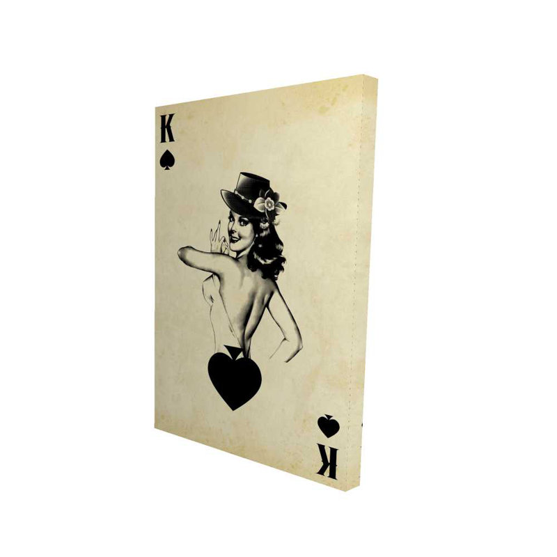 «King of Spades» - Toile rétro sépia