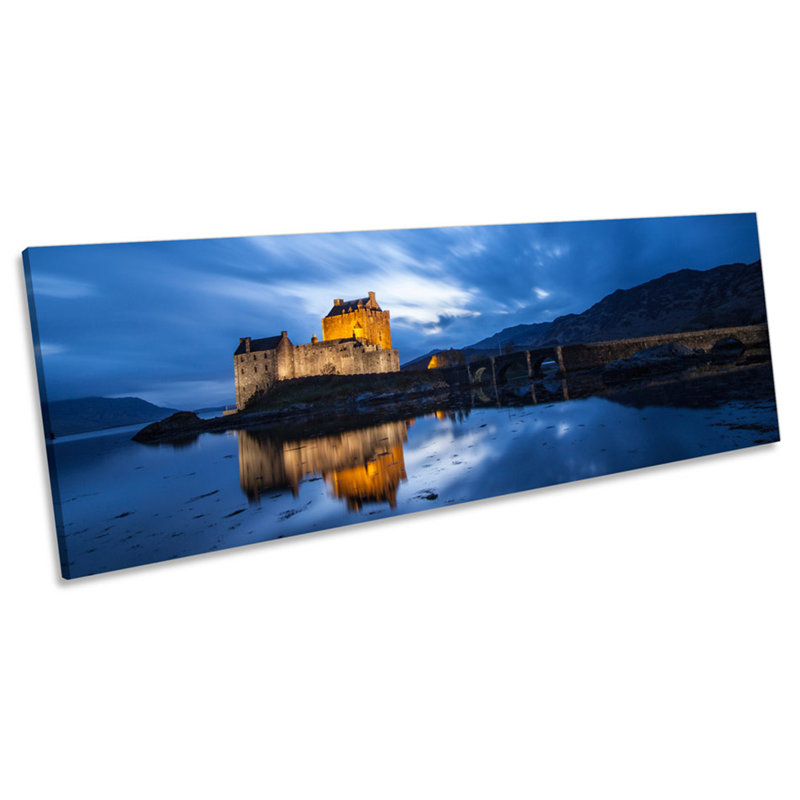 Eilean Donan Castle Scotland by Unknow - Wrapped Canvas Panoramic Print, 30.48cm H x 91.44cm W x 2cm D
