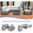 7 Pieces Outdoor Patio Furniture Set, Wicker Sectional Sofa Set Modular Conversation Couch Set with Cushions & Coffee Table-1394810305