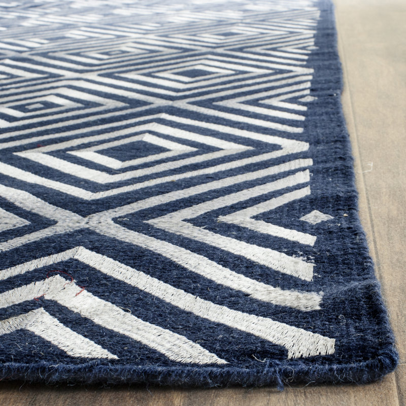 Oakley Geometric Wool Hand Woven 152cm X 244cm Area Rug