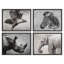 «Rustic Gray Wild Animals», reproduction d'art encadrée, affiches, salle de bain, art mural-104789105-104789108