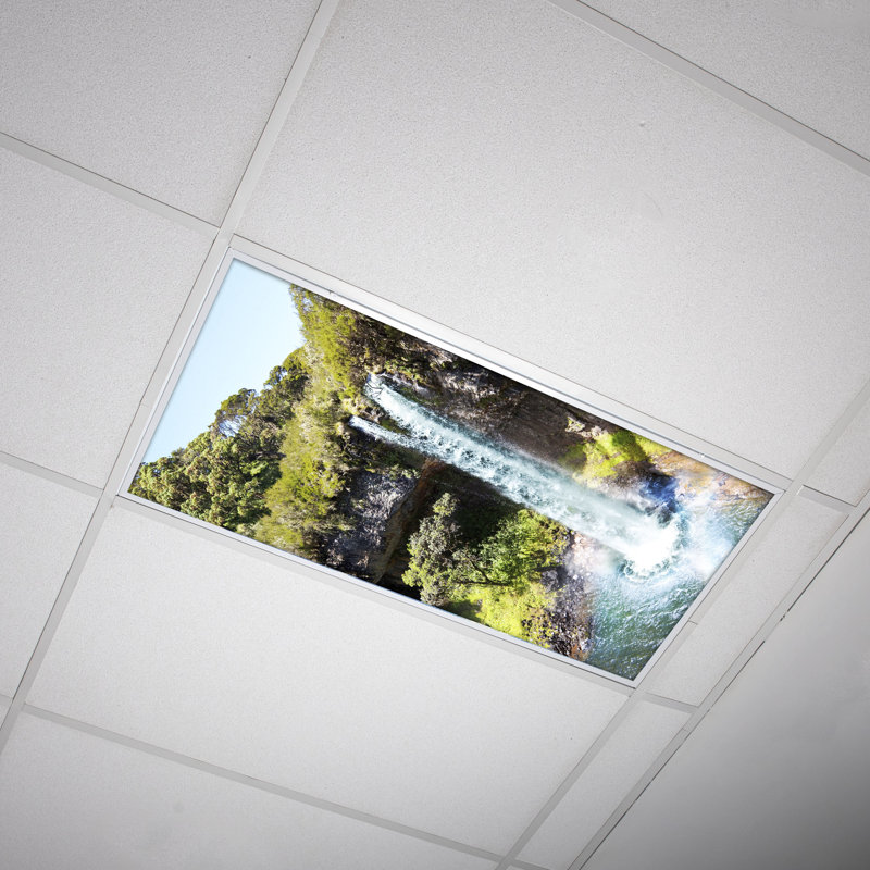 Waterfall Classroom Fluorescent Light Covers for Ceiling Lights - For 2x4 Fixture - by Octo Lights