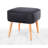 Luxury Velvet Pouffe with Wooden Legs, Dark Grey | 17.7 x 17.7 x 16.9 inches | 100% Velvet, 35 DNS Orthopedic Sponge with 2.4-inch Thickness | Ideal for Bohemian & Scandinavian Décor, Stylish & Comfortable Accent-1099726504