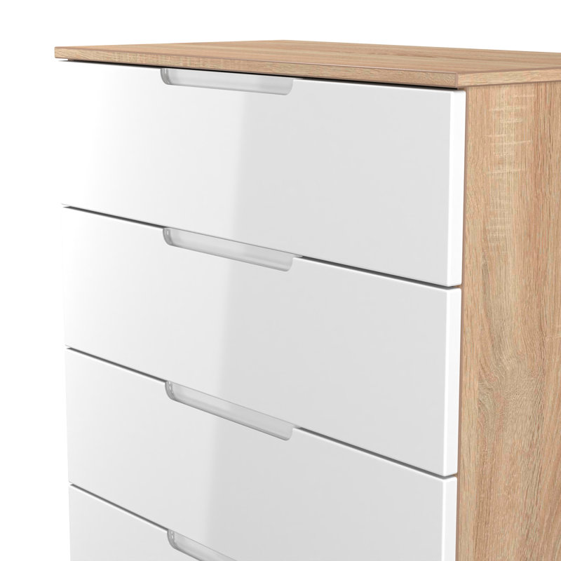 74cm W 5 - Drawer Chest of Drawers, White/Oak