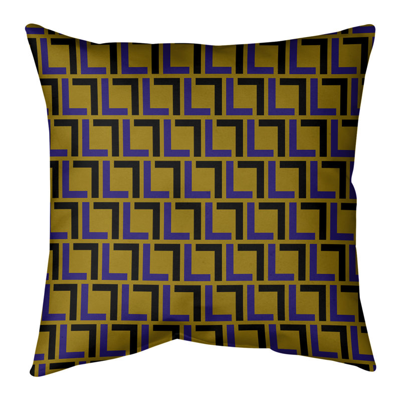 Housse de coussin Baltimore Football Luxury, Polyester filé, 26 po x 26 po, Jaune / noir