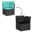  Ensemble de canapé de patio 11 pièces avec coussins en rotin de polyester noir