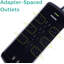 Protecteur de surtension 6 prises 10 prises 2-USB-A Philips Elite, noir 2880J, SPP6710BC / 37