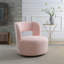 Fauteuil demi-tonneau pivotant avec tissu en peluche, 1 pièce-119438630