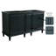 Meuble-lavabo double 60 po au fini gris foncé - armoire seulement - poignées noires