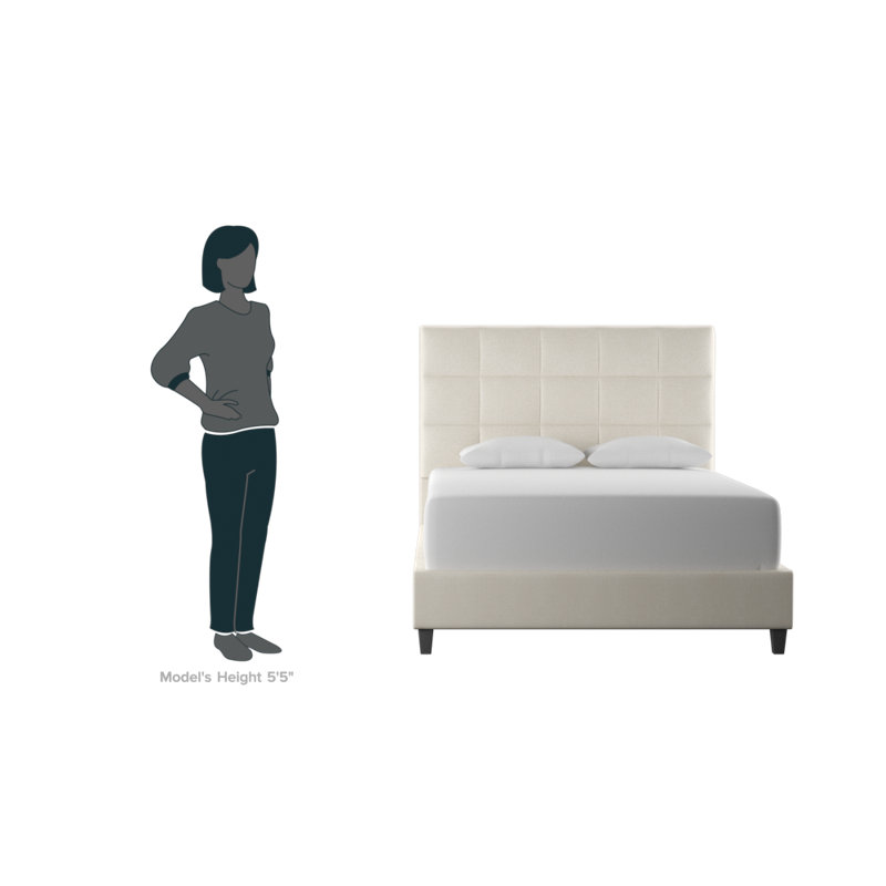 Kaster Upholstered Standard Bed, Heathered Beige Linen, Full