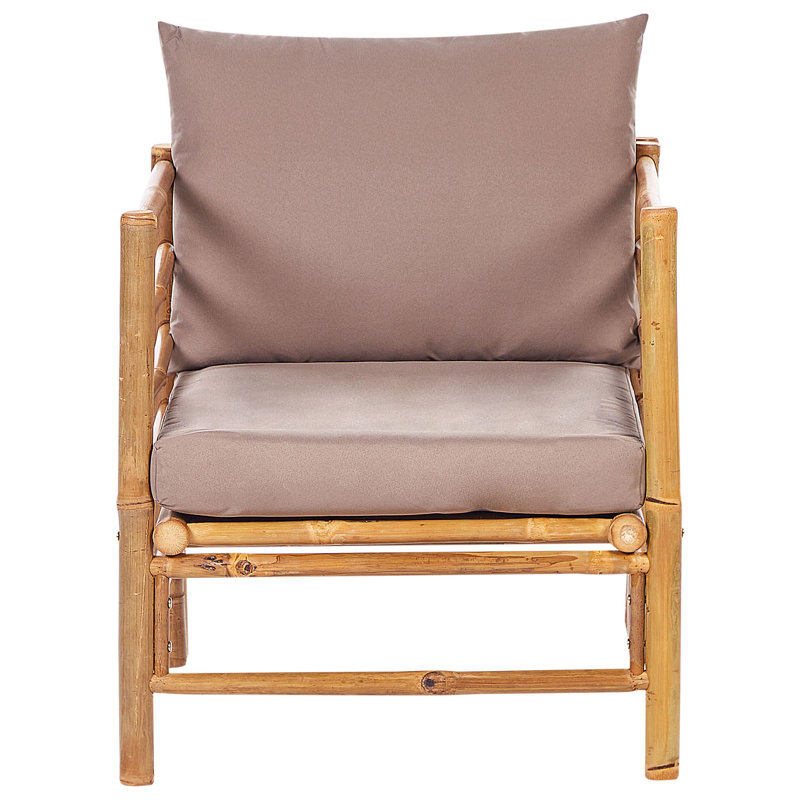 CERRETO Wood Outdoor Lounge Chair, Taupe
