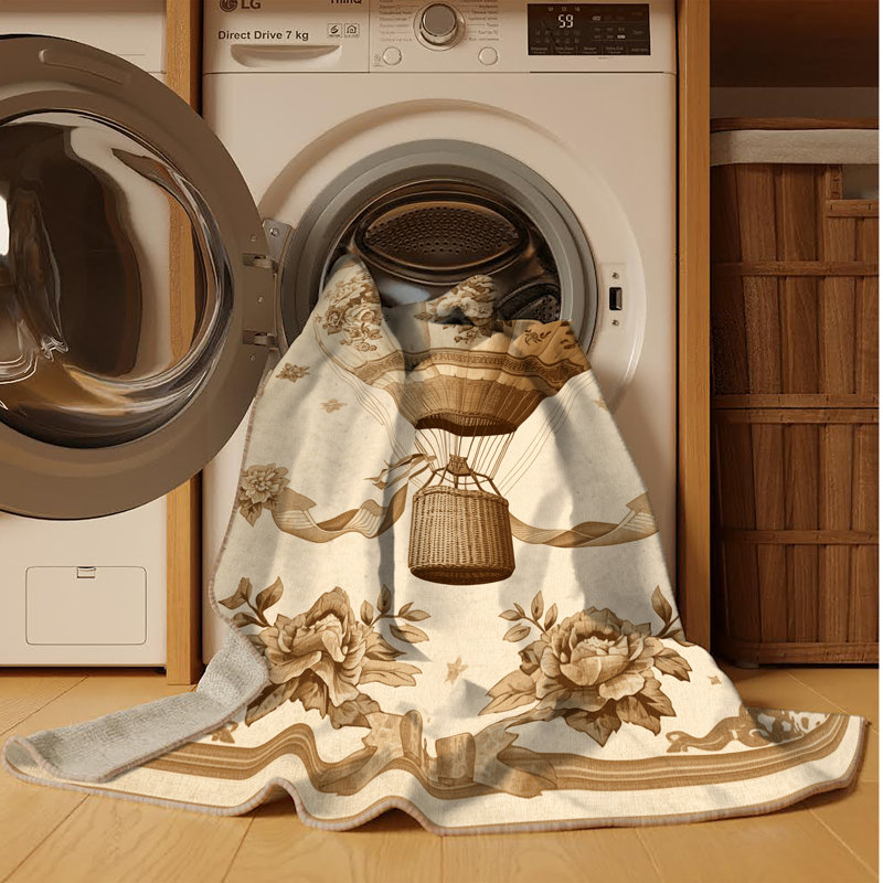Tapis beige classique lavable à la machine Warleigh, 5 x 8