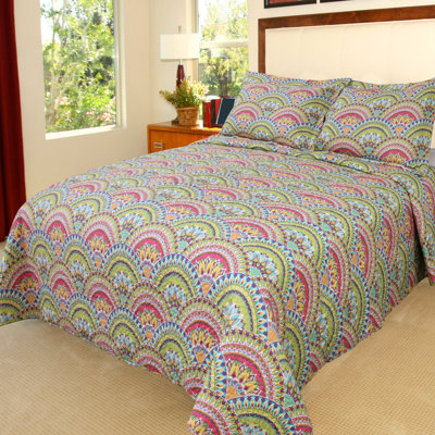 Ensemble de courtepointe Melanie Lavish Home 3 pièces - très grand, double / grand ou réversible en microfibre