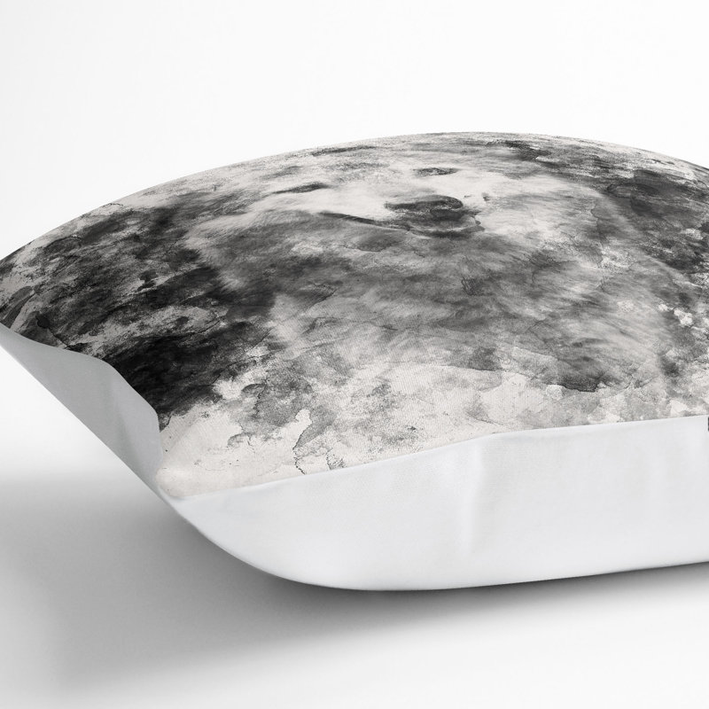 Wolf Portrait Cushion with Filling, 40cm H x 40cm W x 15cm D, White