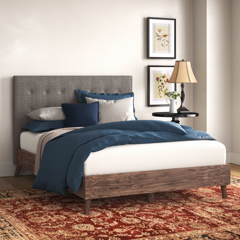 Herger Upholstered Platform Bed, Full/Double, Beige