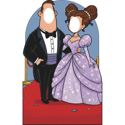 SS11294 Couple de tapis rouge debout en carton découpé debout