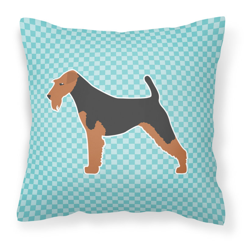 Coussin décoratif intérieur/extérieur airedale, Bleu, H 18 po x l 18 po x P 3 po