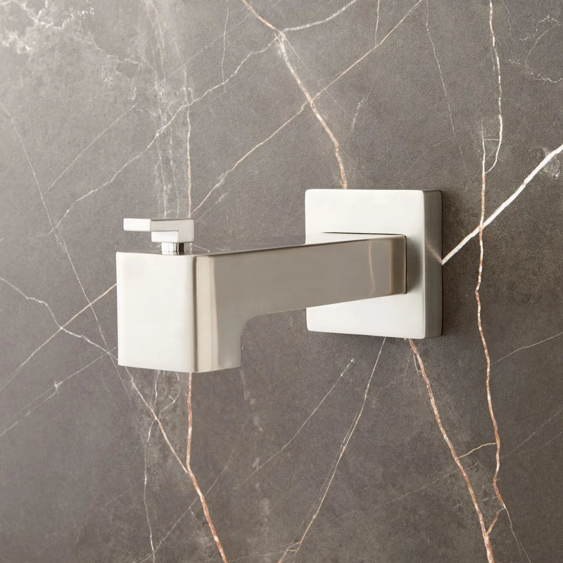 Signature Hardware Hibiscus Tub Spout with Diverter, Brushed Nickel