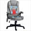 Fauteuil de bureau de massage, chaleur lombaire à 6 points de vibration lombaire HOMcom | Polyester | Gris ardoise