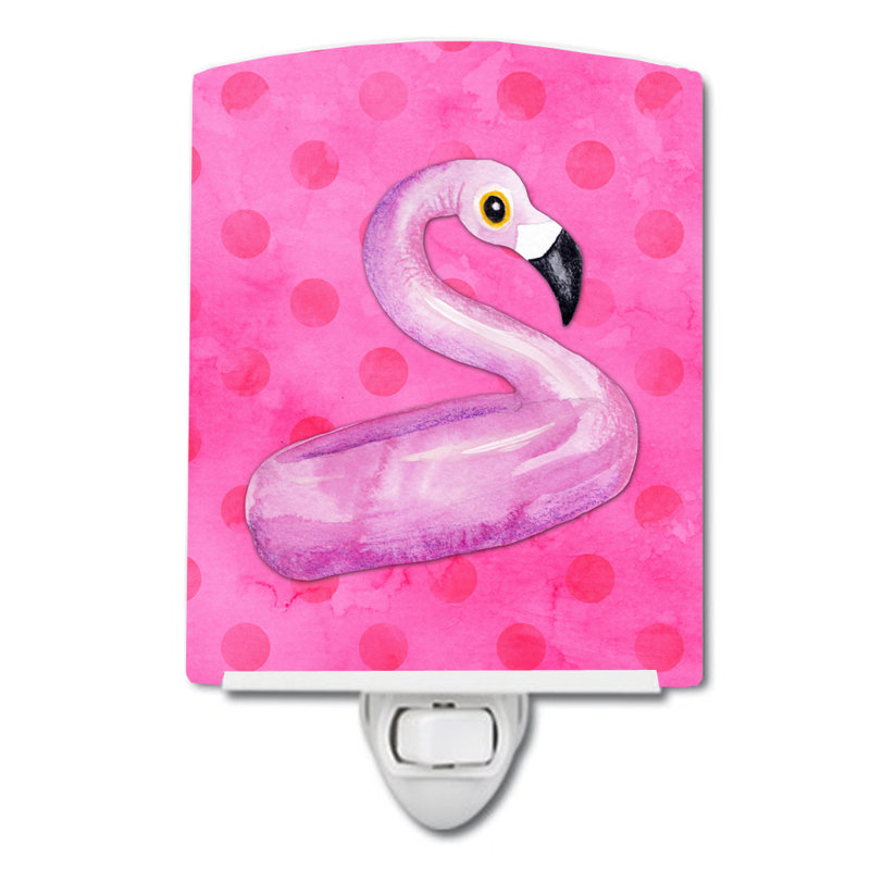 Éclairage de nuit en céramique flamant rose floaty pois, Rose