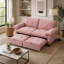 Canapé-lit convertible 73 po en velours rose avec matelas coulissant