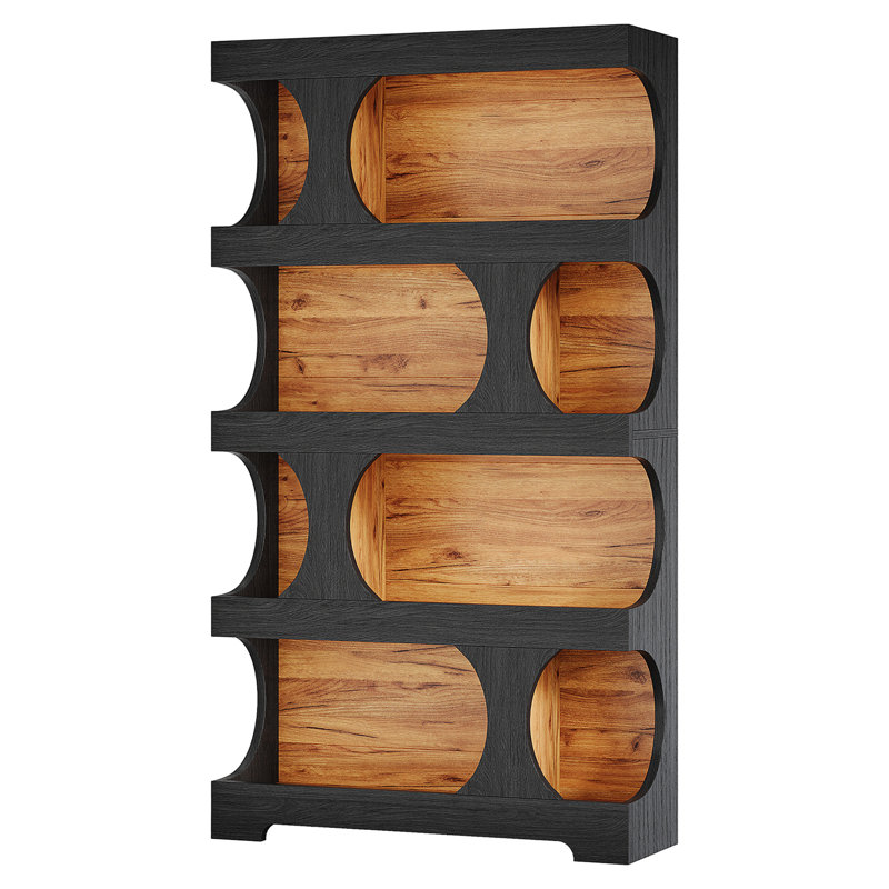 Tablette de rangement en S 71,26 "à 4 niveaux pour salon, bureau, chambre à coucher