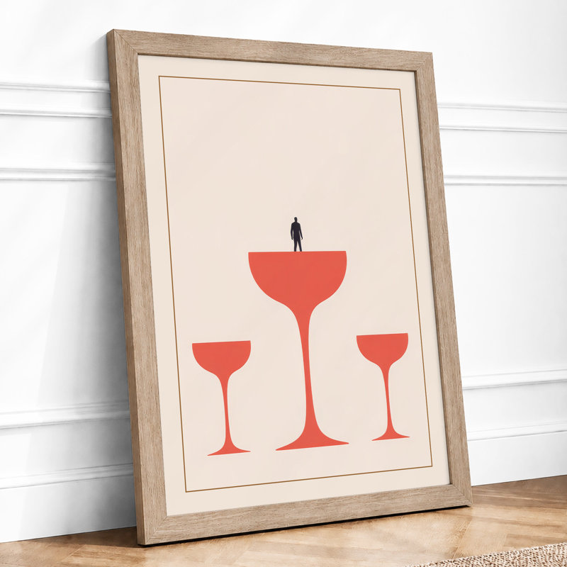 Figure On Glass Modern - Print, Oak, A3 - 42.0 x 29.7 cm