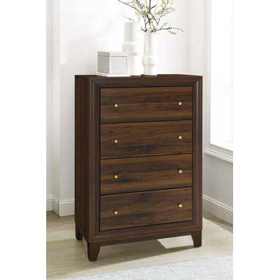 Evaya 4-drawer Chest of Drawers Walnut