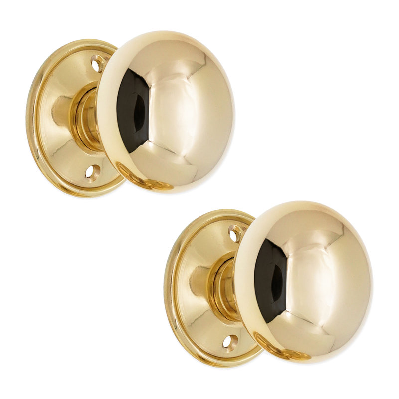Cottage Large 50mm Rim/Mortice Door Knob, Polished Brass