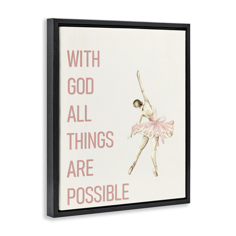 Cadre flottant «All Things possible», par Kim Allen, Cadre flottant noir de jais, H 21 po x l 17 po