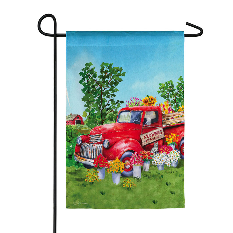 Drapeau de jardin en polyester 18 x 13 po Margretta