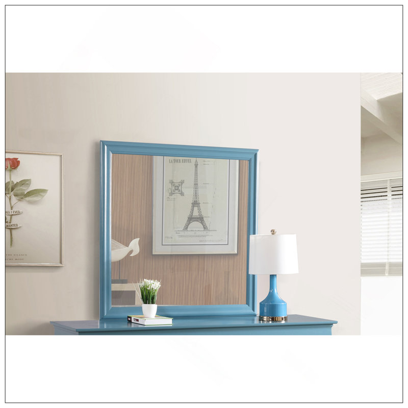Miroir bleu sarcelle, moderne et élégant avec verre à faible distorsion pour des reflets précis