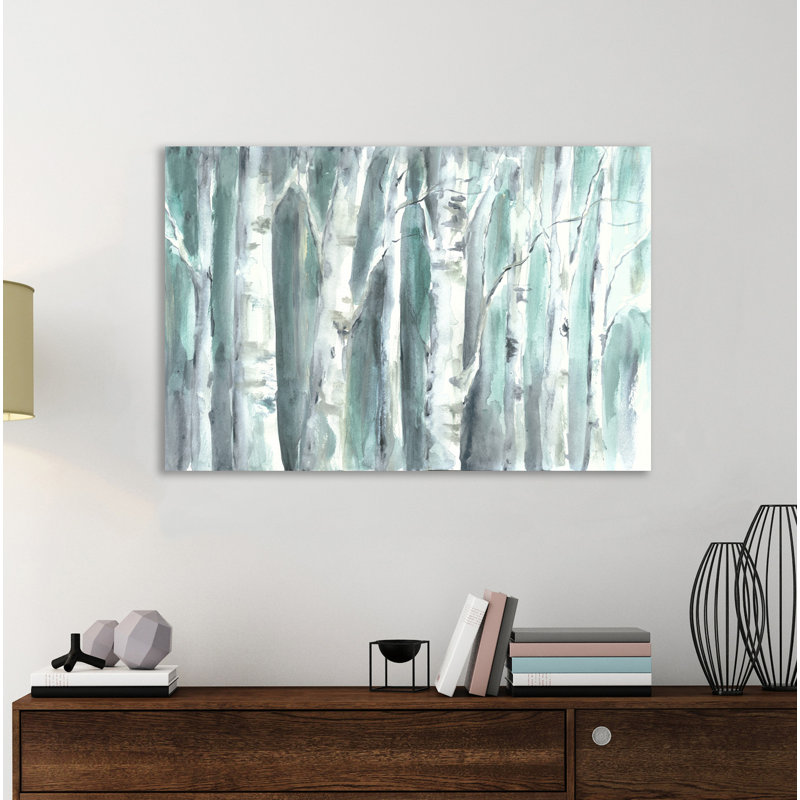 Aspen Teals - Wrapped Canvas Painting, 30cm H x 46cm W x 4cm D