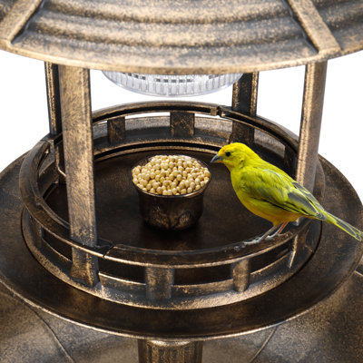 Hiles Polypropylene Birdbath with Solar Light